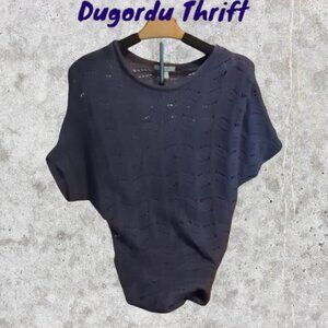 Woman's XL Delia's Knit Sweater Sheer Short Sleeved Purple